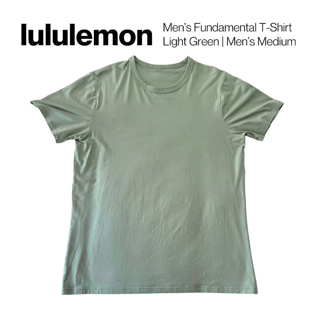 lululemon Men’s Fundamental T-Shirt in Light Green | Medium | Good Condition